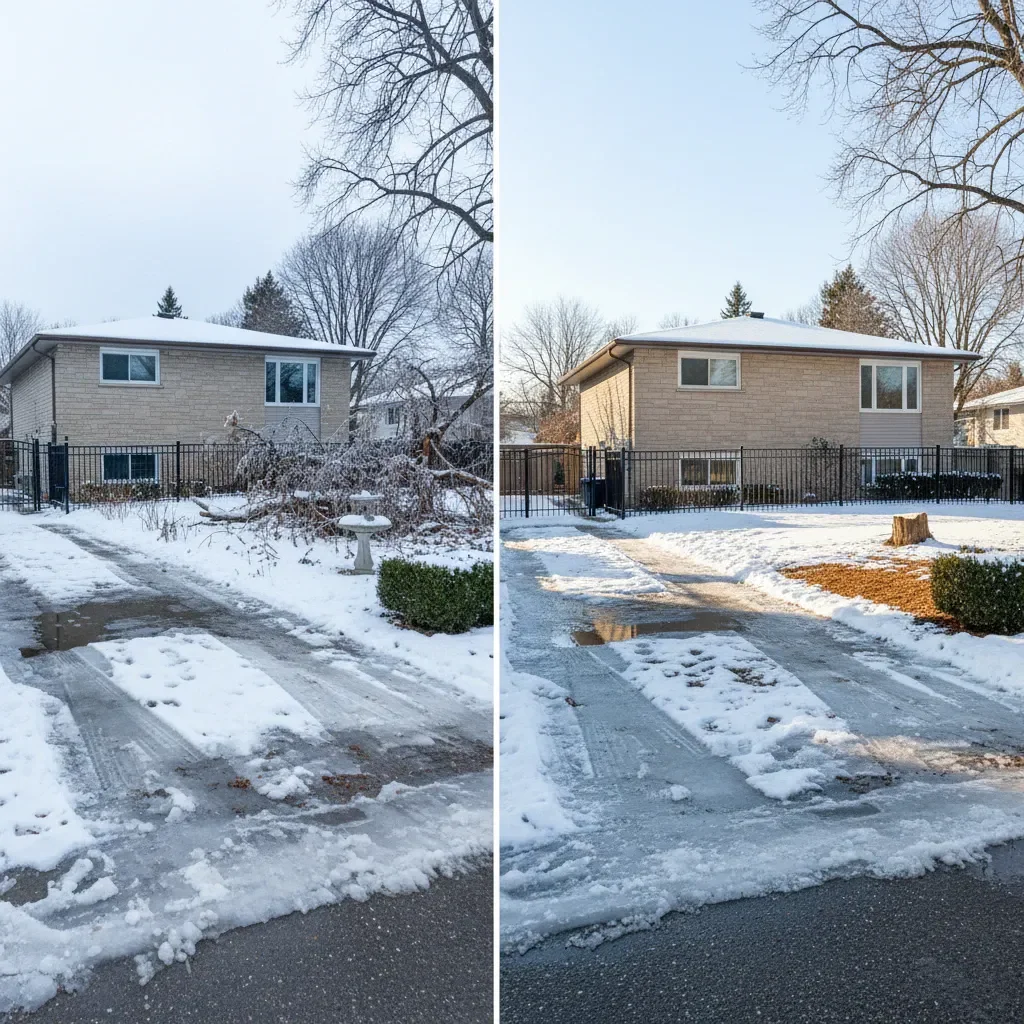 Tree Service transformation - before and after by Evergreen Landscaping Laval in Laval